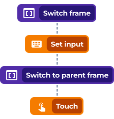 Switch frame, Set value, parent frame, Touch